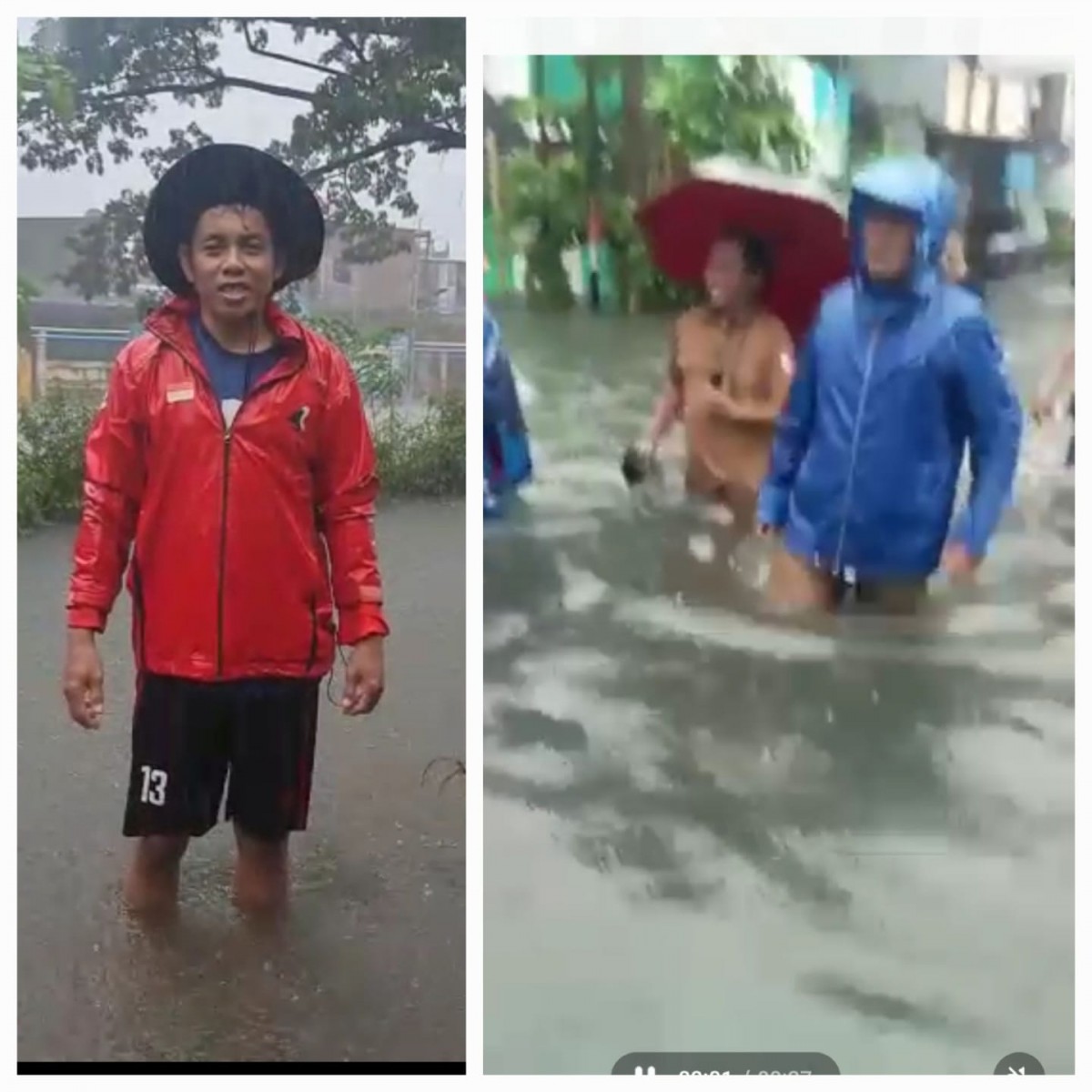 Wali Kota Makassar Moh. Ramdhan Pomanto meninjau lokasi banjir (kanan) dan Tim Bantuan Bencana PP IKA Unhas, Mursalim Thahir (kiri). FOTO: Ist