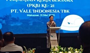 Ketua SP Kep Ir. Baso Murdin, ST, M.Eng, IPM, ACPE, CEA, CEnM menyampaikan sambutan (Siaran Pers PT Vale Indonesia)