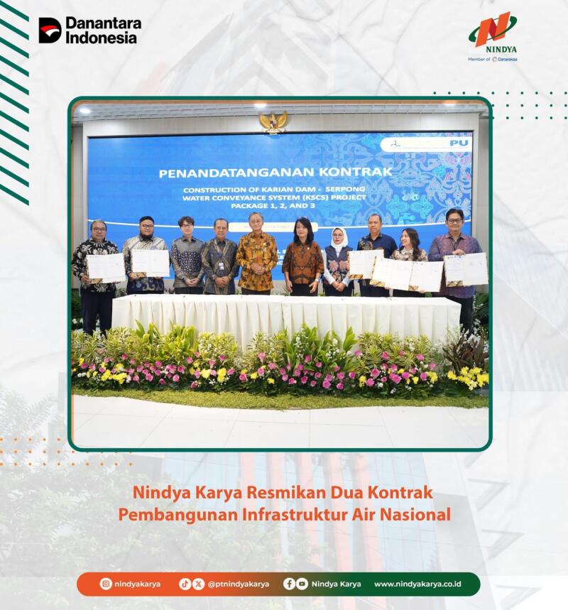 Nindya Karya Resmikan Dua Kontrak Pembangunan Infrastruktur Air Nasional