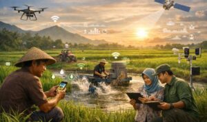 Ilustrasi Pertanian Presisi dengan AI