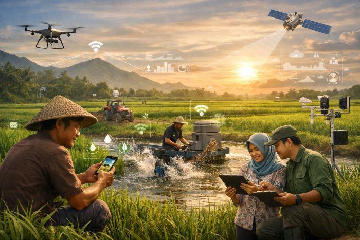 Ilustrasi Pertanian Presisi dengan AI
