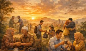 Ilustrasi Bersyukur (Sumber ChatGPT)