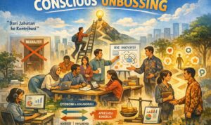 Ilustrasi Conscious Unbossing (Sumber : ChatGPT Image)