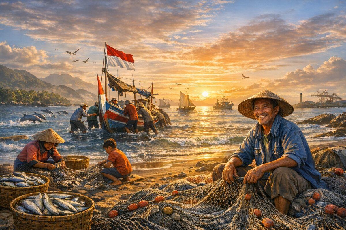 Ilustrasi Nelayan Indonesia, sumber ChatGPT Image