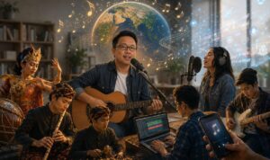 Ilustrasi Hari Musik Sedunia (Sumber ChatGPT Image)