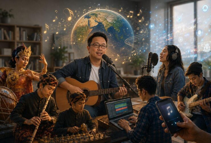 Ilustrasi Hari Musik Sedunia (Sumber ChatGPT Image)